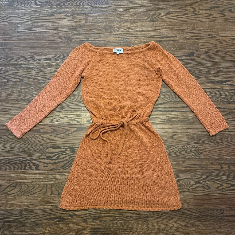 Sabo Skirt Rust-Orange Off Shoulder Sweater Mini Dress